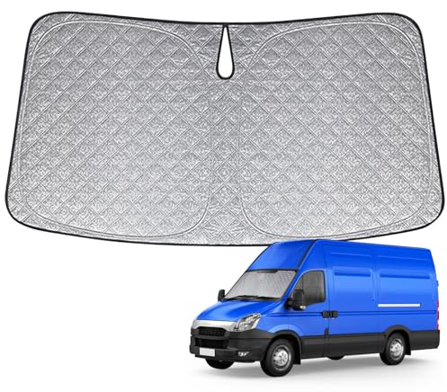 Parasol de Ventana Delantera Compatible con Iveco Daily 1999-2014, Parasol para Parabrisas de Coche en el Interior Plegable, Protección UV Reflectante
