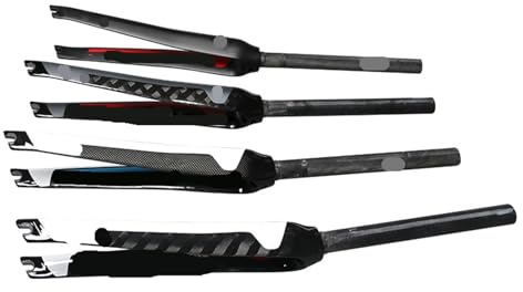 700C Road Bike Full Carbon Fiber Front Fork Track Fixed Gear Rigid(Gloss gray red)
