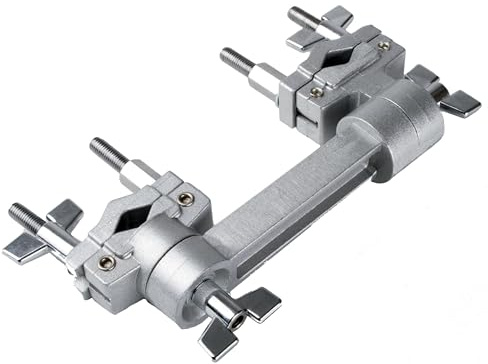 Fame TC-3 Multiclamp, Aluminium Drum Klammer, 2-fach drehbar, für alle gängigen Rohrdurchmesser, Silver Finish, flexible Positionierung