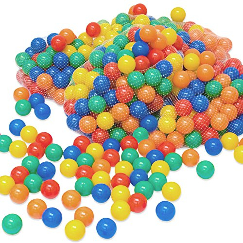 LittleTom 600 Bälle für Bällebad - 6cm Plastik Bälle Kinder Spielbälle - Babyball zum Greifen - Plastikbälle für Bällchenbad Hüpfburg Bällepool Baby Spielzeug Set für Trampolin Spielzelt Laufstall