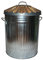 60L 60 Litre Large Galvanised Metal Bin Home Garden Industrial Rubbish Waste Dustbin Feed Storage Unit