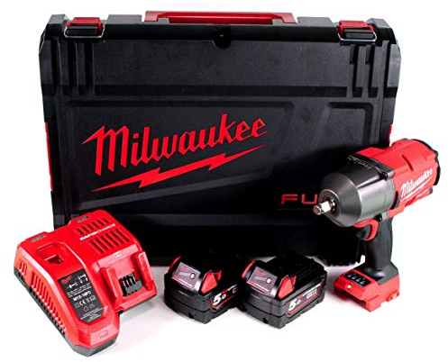 Milwaukee - Boulonneuse à choc 18V (2x5ah) carré 1/2˝ 1260 Nm - FHIWF12-502X Rouge
