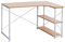 WOLTU Schreibtisch mit Regal & Stauraum, Eckschreibtisch Computertisch Homeoffice, Bürotisch fürs Arbeitszimmer Schlafzimmer, 120x73x72 cm, Heller Eiche+Weiß