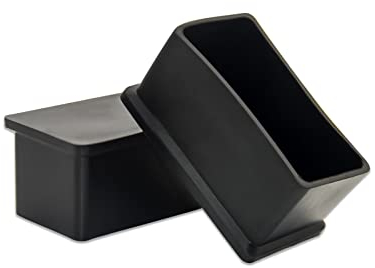 Flyshop Stuhlbeinkappen, PVC Schutzkappen, geruchlos, kratzfrei, Rechteck 30 x 60 mm (3,0 x 6,0 cm), 8 Stück, schwarz