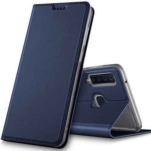 Verco Handyhülle für Galaxy A9 [2018], Premium Handy Flip Cover für Samsung Galaxy A9 Hülle [integr. Magnet] Book Case PU Leder Tasche, Blau