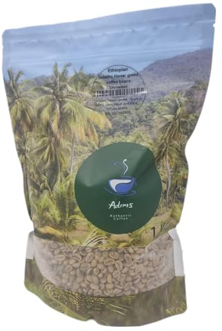 Adems chicchi di caffè verde Highland harrar etiopico 1 kg non torrefatto per la torrefazione domestica/aziendale.