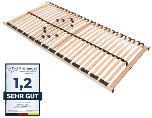 Betten-ABC Max 1 NV Lattenrost zur Selbstmontage, mit 28 Leisten und Mittelzonenverstellung, für alle Matratzen geeignet, 140 x 220 cm