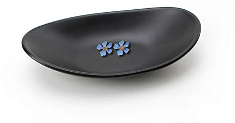 Binoster Plateau à bijoux noir pour centre de table, plateau à bijoux pour entrée, commode, décoration de commode, bol à bijoux, plat décoratif (ovale)