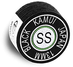 KAMUI Punta de taco de billar laminada negra – 1 pieza (súper suave, 12,5 mm)