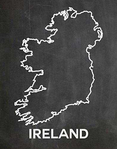 Irland Kreidetafel Landkarte Druck Landkarte von Irland irisches Dekor irisches Geschenk Dublin Wandkunst irische Kunst irische Wandkunst irisches Thema irisches Motiv (21x30cm (A4))