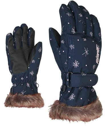 Ziener Mädchen LIM Ski-Handschuhe/Wintersport | warm atmungsaktiv, snowcrystal print, 6
