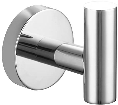 Tecmolog Porte Peignoir Mural a Visser Inox Support de Accroche Serviette Salle de Bain et Cuisine, Miroir Poli, SBH234