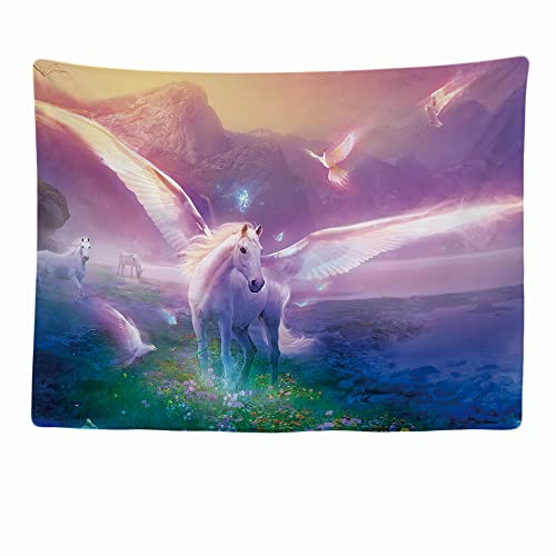 Ulticool - Wandteppich Dekoration Wohnung - Einhorn Pferd Unicorn Pferdesachen Tiere - 200 x 150 cm groß - Wandtuch Wandbehänge - Accessoires für Schlafzimmer Wohnzimmer Kinderzimmer