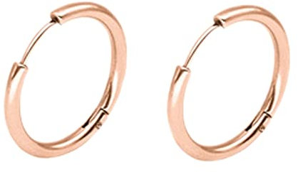 Homxi Clou d'Oreille Or Rose,Rond 12MM Boucles D Oreilles Homme Femme Acier Inoxydable