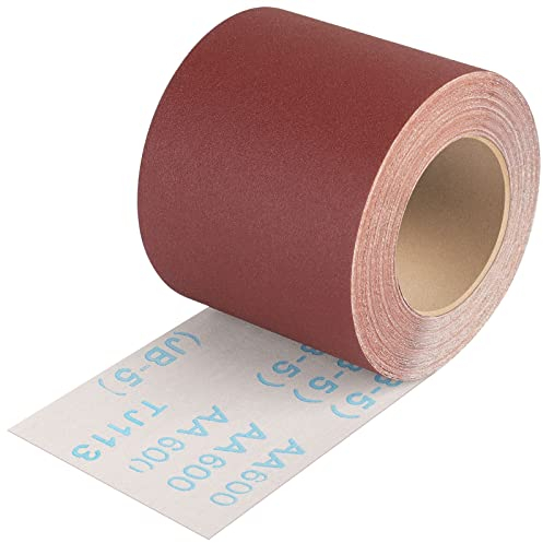 Shineboc Schleifpapier Rolle Körnung 600, 93 mm x 10 m Schleifleinen Rolle für Handschleifer zum Holz Metall