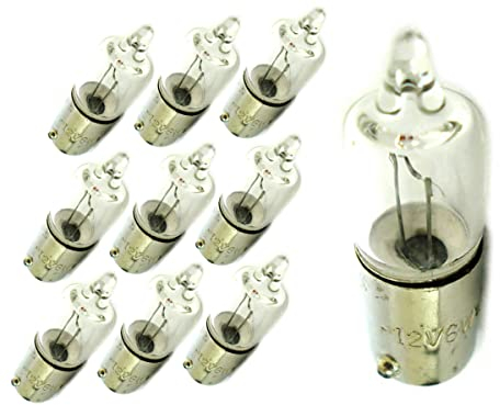 CARALL 10 Stück Halogenlampen 12 V für Auto (H6W BAX9s 12V 6W)