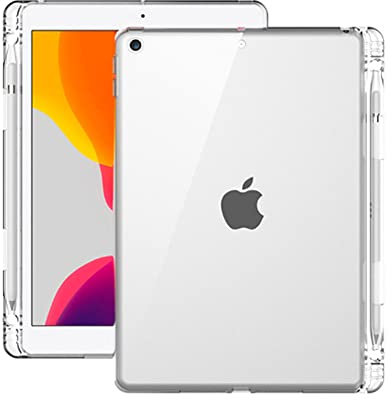 QYiiD Clear Case pour iPad Mini 4th / 5th, [Reinforced Corners] [Crystal Clear Cover] Coque arrière transparente avec porte-crayon pour iPad Mini 4 (2015) and iPad Mini 5 (2019)