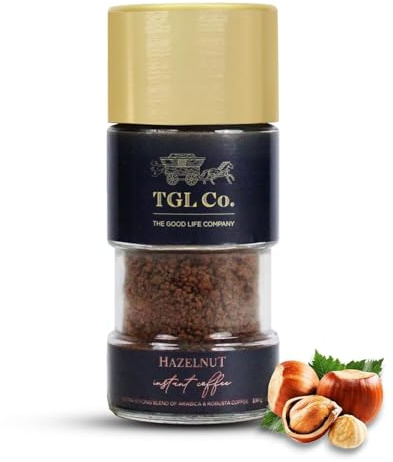 TGL Co. Instant-Kaffee mit Haselnussgeschmack, 100 g Mischung aus Arabica und Robusta Granulat-Kaffee ohne Zuckerzusatz Kaffee Haselnuss Instant-Kaffeepulver