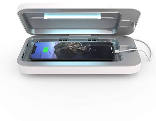 PhoneSoap Go Batteriebetriebenes UV-Handy-Desinfektionsmittel und universelle Handy-Ladebox, patentierte und klinisch bewährte 360-Grad-UV-Sterilisatorbox für Smartphones, desinfiziert und lädt
