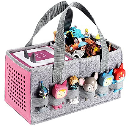 Reise Tragetasche Hülle Kompatibel mit Toniebox Starter Set und Tonies Figur, Filztasche mit Griff für Kinder Toniebox Zubehör, rose, Tragetasche