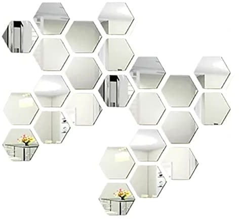 Naroote Adesivi Murali a Specchio Esagonale, Adesivo Decorativo da Parete per Camera da Letto
