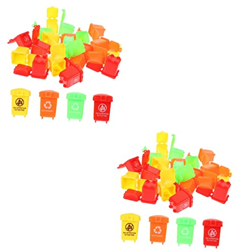ibasenice 40pcs Boy Girl Simulation Trash Bin Toy Early Educational Garbage Classification Playthings Safe Miniature Waste Bins for Creative Learning and Role Play Activities