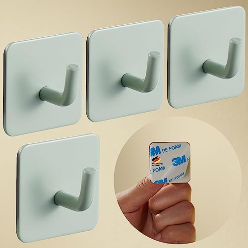DEKAZIA® 4 ganchos para ropa para niños, color verde, perchero infantil, perchero infantil, ganchos de pared, ganchos para ropa infantil, ganchos adhesivos para niños