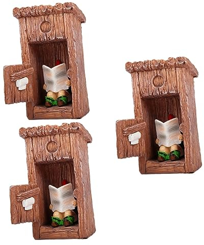 Happyyami 3 Stück Toilettenzwerg Gartenzwerg Statue Harz Dekoration Botanisches Dekor Außenschild Gartenzwerge Skulptur Zwergmodell Harz Handwerk Dekor Garten Dekorative Statuen Desktop