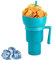 EBbels Stadionbecher Mit Snackschale, Snackbecher Mit Deckel Und Strohhalm, 2-in-1-Snack- Und Getränkebecher, Auslaufsicherer Snackbecher Für Kino, Ausflug, Zuhause (Dunkelblau)