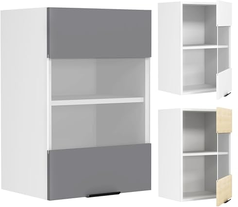 VCM Küchenschrank hängend | Maße ca. H. 60 x B. 40 x T. 31 cm | Hängeschrank mit Glas | Küchenmöbel – Fasola