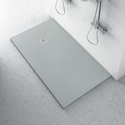Receveur de douche zéro plan minéral 800x1700 béton en plan minéral avec caillebotis assorti