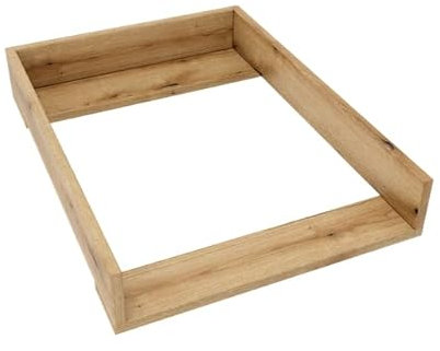 regalik Wickelaufsatz für Koppang von IKEA, Wickeltischaufsatz für 46 cm Kommoden, Abnehmbar Wickelkommode aufsatz, Gerade Frontplatten, Oak, 72cm x 54cm