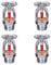 Feuer-Sprinklerkopf, 1,27 cm NPT, 68 °C, Pendel-Typ, Chrom, K80, schnelle Reaktion, 4 Stück