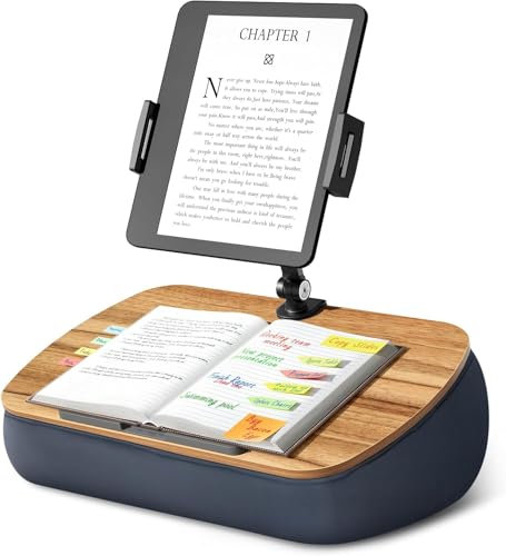 Beanbag Tablet Kissen Ständer, Tablet Halterung mit verstellbarem Arm, kompatibel mit iPad, Kindle, Handy (4,7–13 Zoll), Schoßschreibtisch für freihändiges Lesen im Bett, Couch, Sofa (Grau)