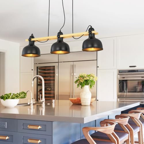 GBLY Hängelampe Vintage Pendelleuchte Esstisch: 3 Flammig Hängeleuchte mit 3 × G80 E27 Glühbirne Retro Esszimmerlampe Industrial MAX.25W Eisen Esstischlampe für Wohnzimmer Schlafzimmer Küche Flur
