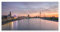 Düsseldorf Skyline bei feuerrotem Sonnenuntergang Poster von Michael Valjak 180 x 90 cm Wandbilder Wanddeko