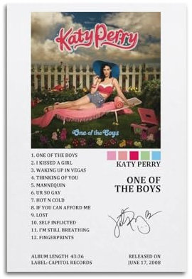 HUEAEHAHE Katy Perry Album One of The Boys, dekoratives Leinwandposter, ästhetischer Poster, Wandkunst, Dekor-Poster, 30 x 45 cm, ungerahmter Stil