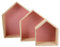HYTROVE 3st Fünfeckig An Der Wand Montiert Bücherregal Schwebende Wandregale Abs Deckel Anlage Organizer-boxen Heimdekoration Fünfeckige Schwebende Regale Hängende Regale Kiefernholz Rosa