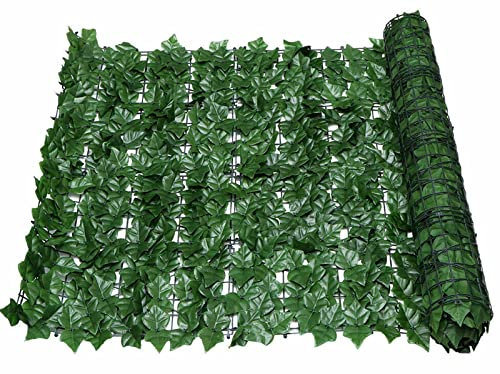 3M x 1M Artificial Ivy Fence Screen Hedge, Artificial Screening Garden Fence Roll Privacy Screen Wall Cover False Ivy Trellis UV Fade Protected Decor