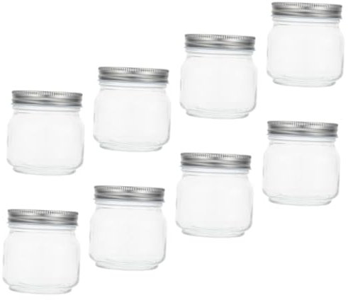 Gatuida 8pcs Empty Jars Small Glass Jars Lids Leakproof Mason for Honey Syrup Jam for Storage Diy Decor