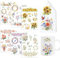 Yomover Rub on Sticker Frühling- 6 Stück Blumen Vögel Rub On Folie, Blätter Rub on Sticker, Schmetterling Transferaufkleber Aufkleber für Keraflott Möbel Glas Holz Kerzen Keramik, DIY Basteln Deko