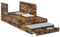 vidaXL Bettgestell Rauches Eiche 100X200 cm Holzwerkstoff mit reichlich Schubladen Modernes Design Einfache Montage Innere Schlafzimmermöbel mit Lösung Erwachsen Funktionsfähig Stylisch Platzsparend