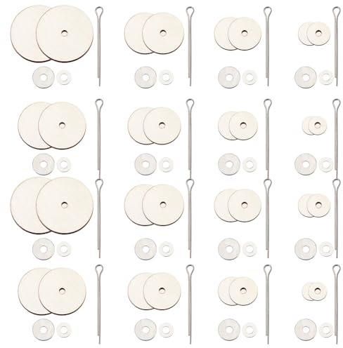 SUPERFINDINGS 180 Stück 8 Größen Holzpuppengelenk Und Faserplatten 8-24mm Drehbare Puppengelenke Splintstift Für Amigurumi Häkelbärpuppen DIY Bastelarbeiten