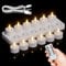 Zoelele Aufladbare Teelichter mit Timerfunction Ladestation, 12er LED Flammenlose Flackernde kerzen Teelich mit Fernbedienung für Hochzeiten, Weihnachten, Halloween, Party Deko