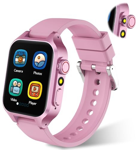 Smartwatch per Bambini 35 Giochi, Orologio Bambini con Fotocamera Retrattile,Sveglia，Contapassi,Giocattoli Educativi,Musicale,Orologio Intelligente per Ragazza e Ragazzo 3-12 Anni Regalo (Rosa)