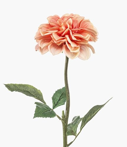 artplants.de Künstliche Dahlie TOWMER, Eco Collection, pfirsich, 55cm | Kunstblume Georgine