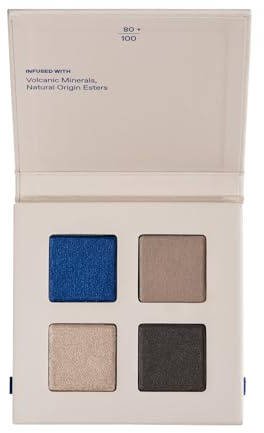 KORRES Real Color Eyeshadow Palette Smokey Sea 02, Lidschattenpalette mit 4 cremigen Naturtönen in matt, satiniert & metallisch, angereichert mit Vulkan-Mineralien, vegan, 4g