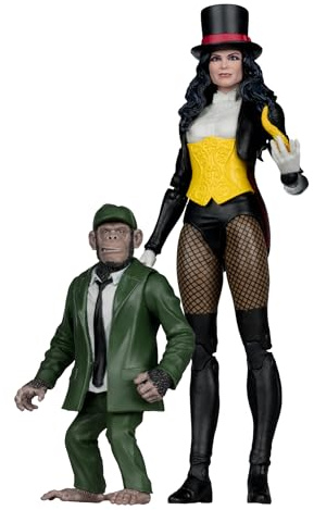 McFarlane DC Multiverse Zatanna (DC Classic) Figurine d'action avec détective Chimpanzé Édition Collector #53 17,8 cm