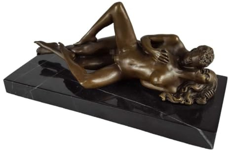 vianmo Bronzeskulptur Bronzefigur Erotik Mann Frau liegend Liebesakt