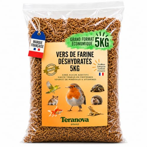 Torkade mjölmaskar 5 kg – Premium naturgodis för fåglar och trädgårdsdjur - torkade insekter - kompletterande livsmedel icke-idisslare